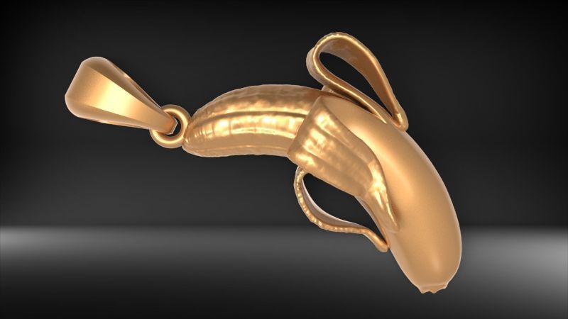 Banana pendant 3D print model_4