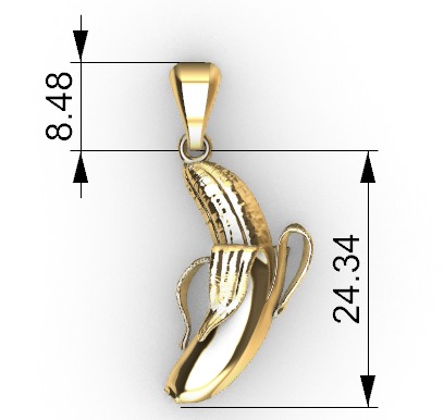 Banana pendant 3D print model_7