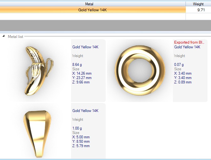 Banana pendant 3D print model_5
