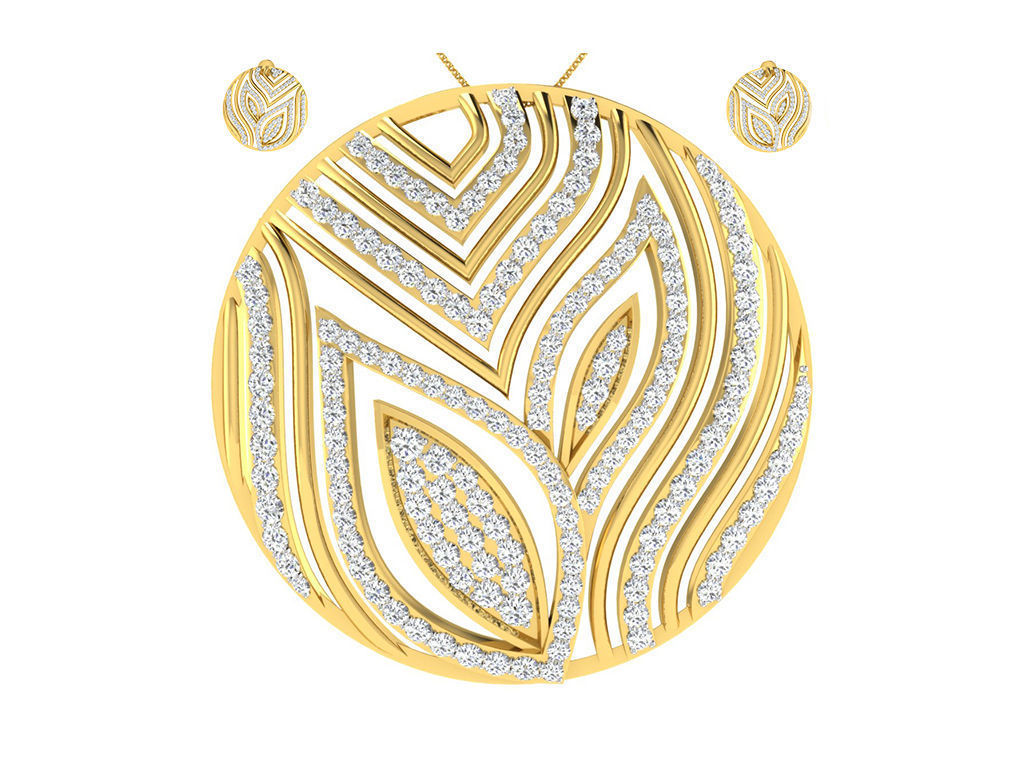 Luxury in Every Sparkle Ladies Diamond Pendant Sets 3D print model_66