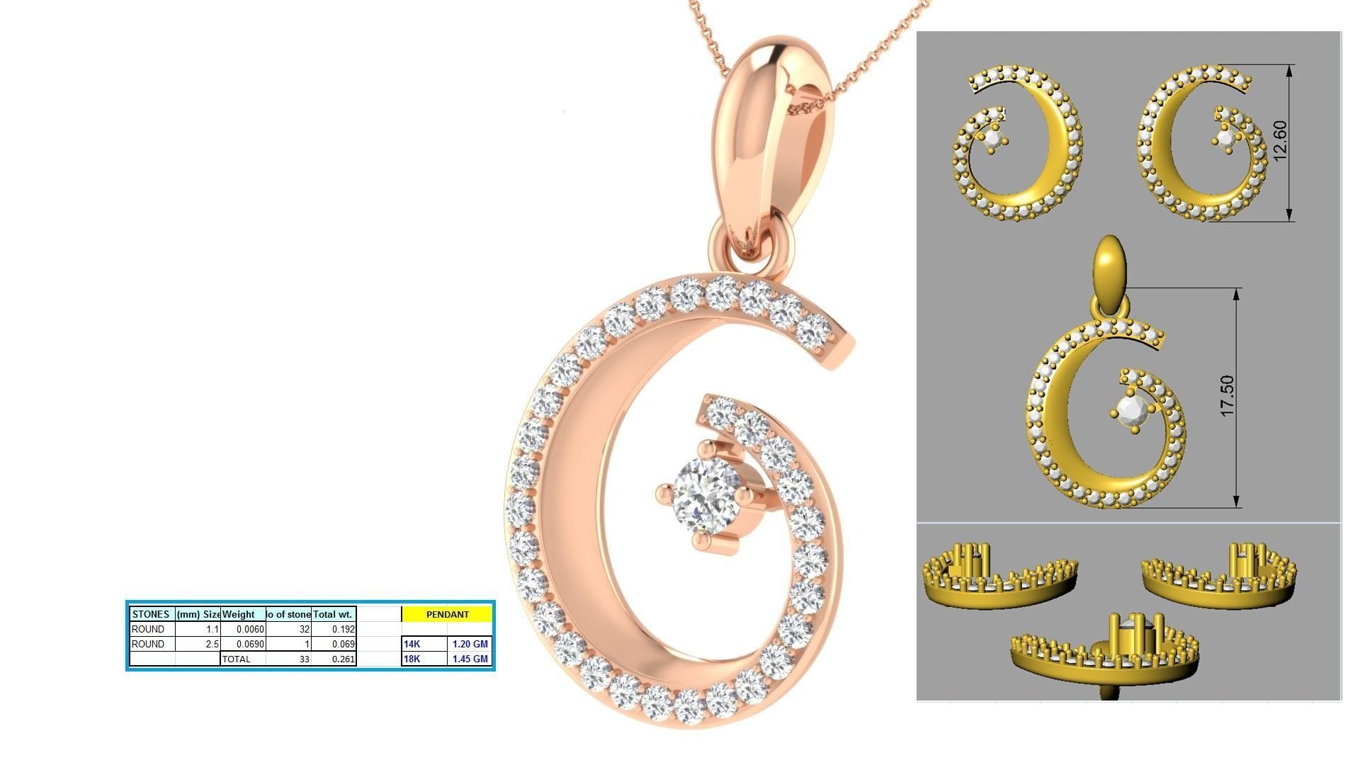 Luxury in Every Sparkle Ladies Diamond Pendant Sets 3D print model_10