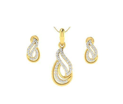Luxury in Every Sparkle Ladies Diamond Pendant Sets 3D print model_15