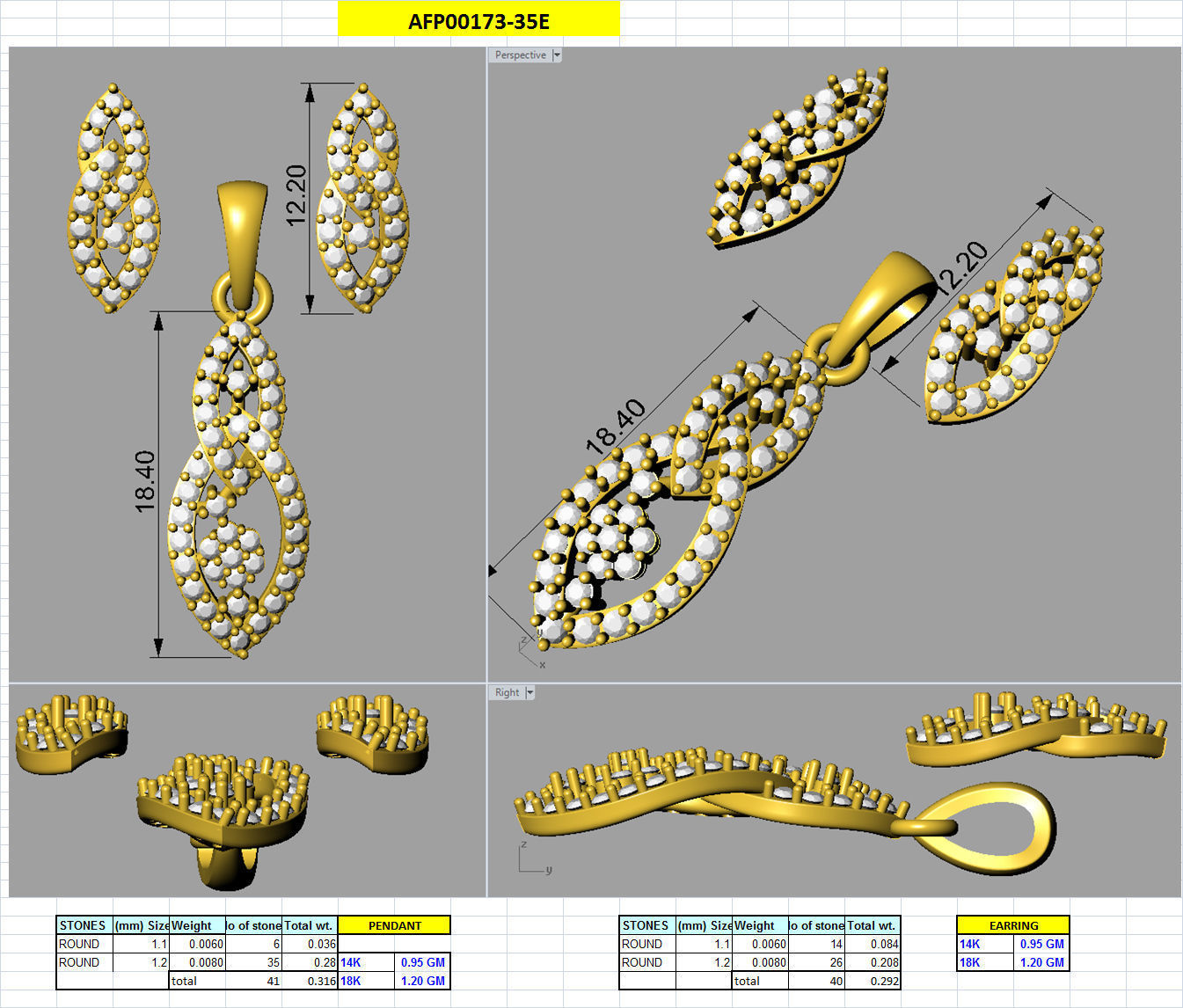 Luxury in Every Sparkle Ladies Diamond Pendant Sets 3D print model_82