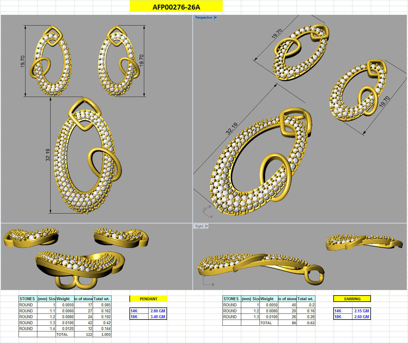 Luxury in Every Sparkle Ladies Diamond Pendant Sets 3D print model_94