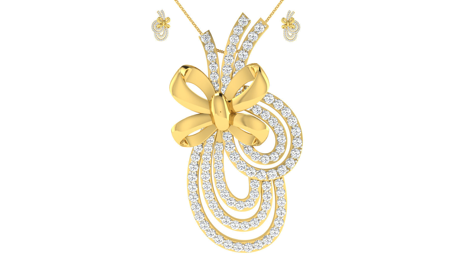 Luxury in Every Sparkle Ladies Diamond Pendant Sets 3D print model_58