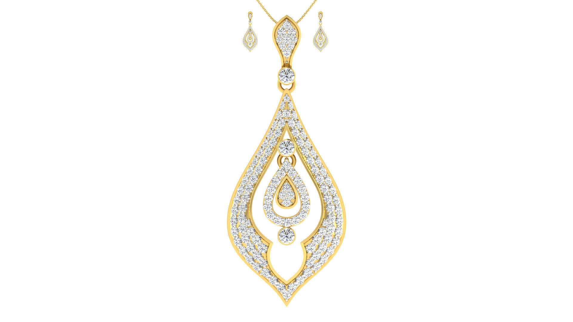 Luxury in Every Sparkle Ladies Diamond Pendant Sets 3D print model_29