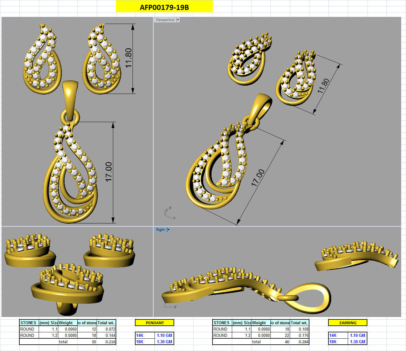 Luxury in Every Sparkle Ladies Diamond Pendant Sets 3D print model_96