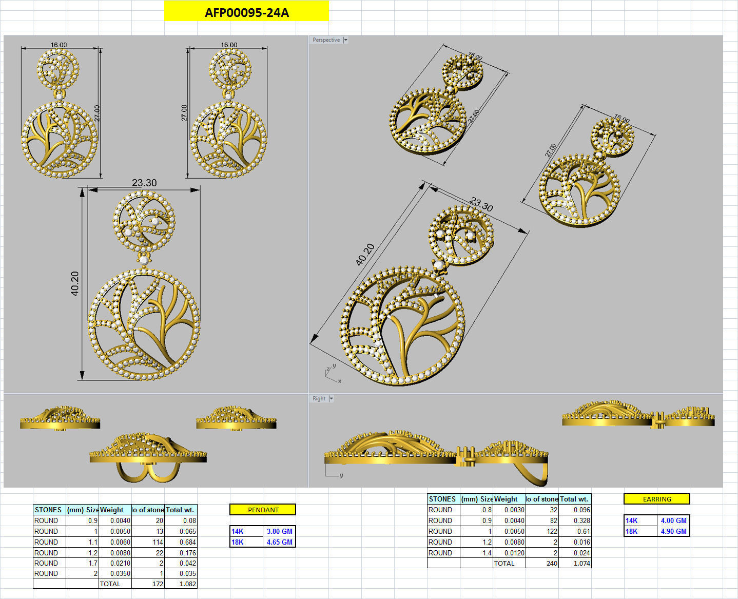 Luxury in Every Sparkle Ladies Diamond Pendant Sets 3D print model_89