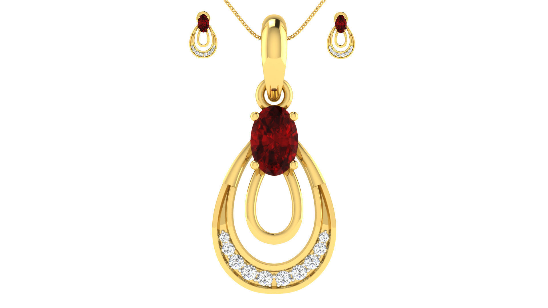 Luxury in Every Sparkle Ladies Diamond Pendant Sets 3D print model_27