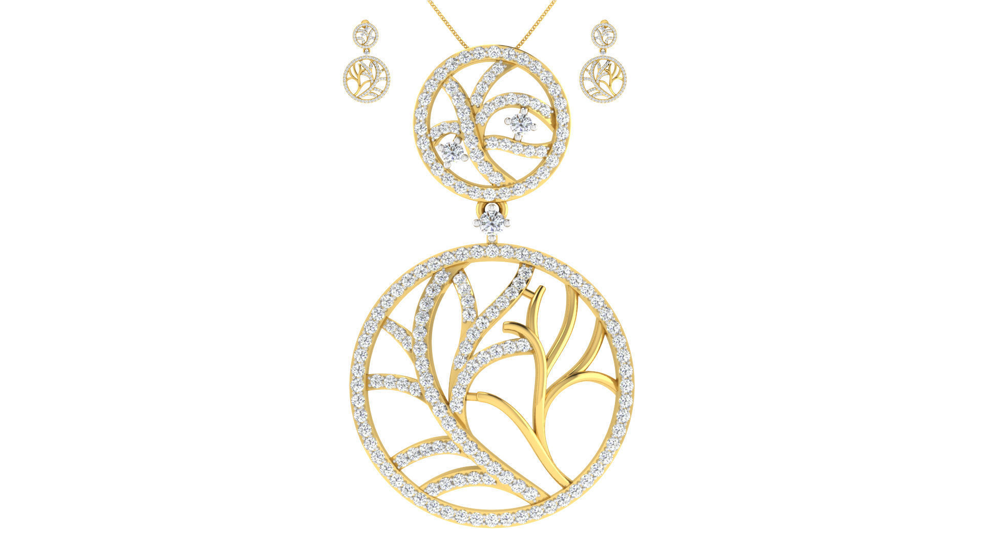 Luxury in Every Sparkle Ladies Diamond Pendant Sets 3D print model_43