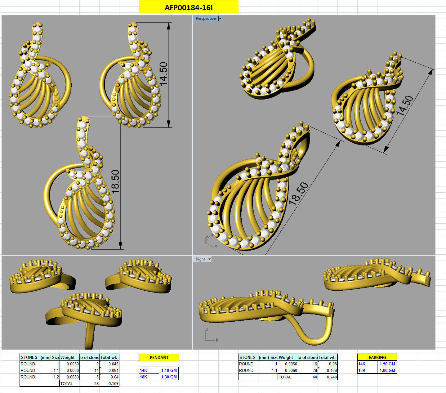 Luxury in Every Sparkle Ladies Diamond Pendant Sets 3D print model_95