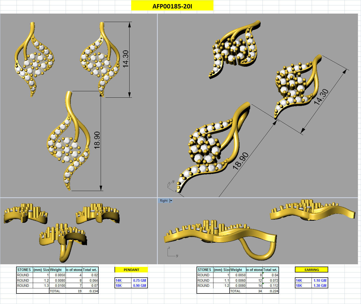 Luxury in Every Sparkle Ladies Diamond Pendant Sets 3D print model_72