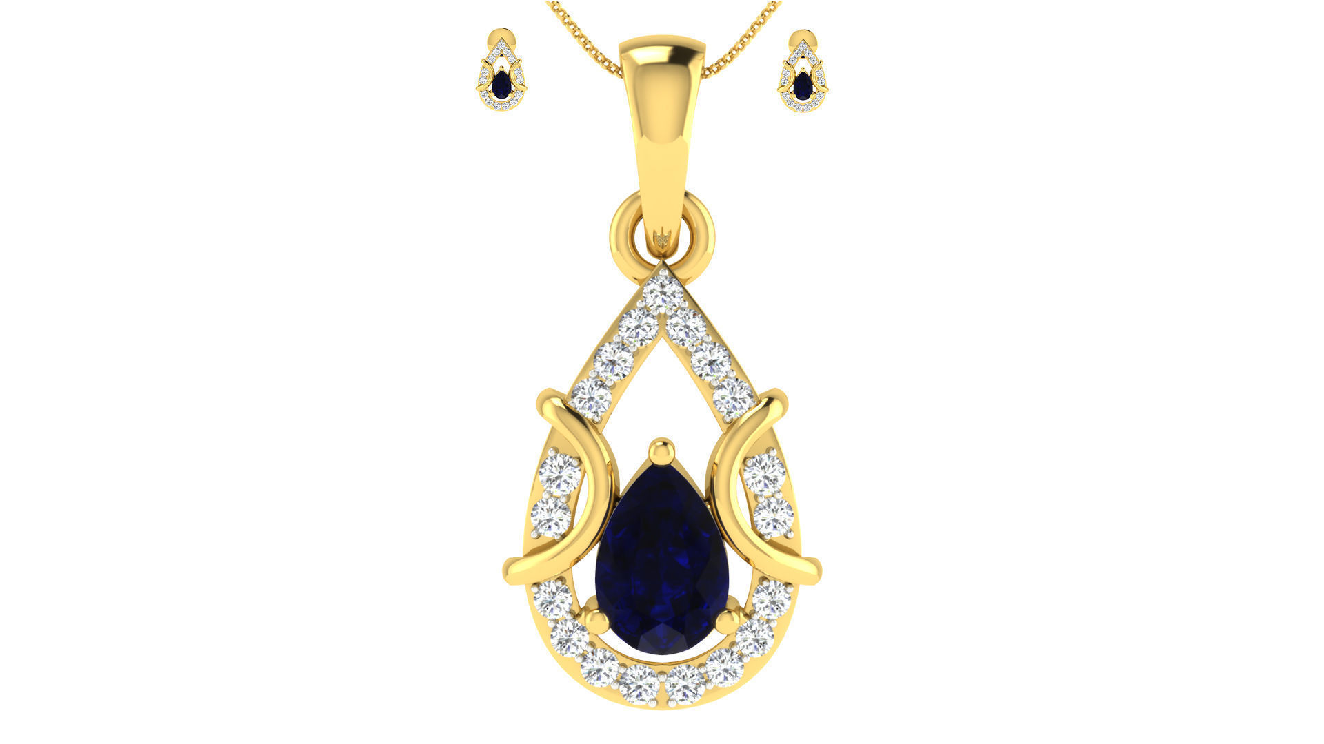 Luxury in Every Sparkle Ladies Diamond Pendant Sets 3D print model_28