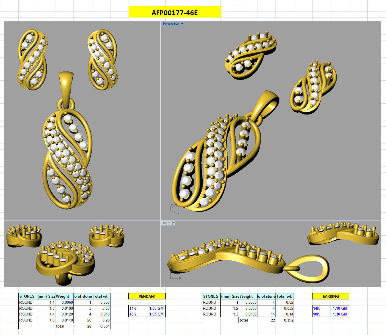 Luxury in Every Sparkle Ladies Diamond Pendant Sets 3D print model_92
