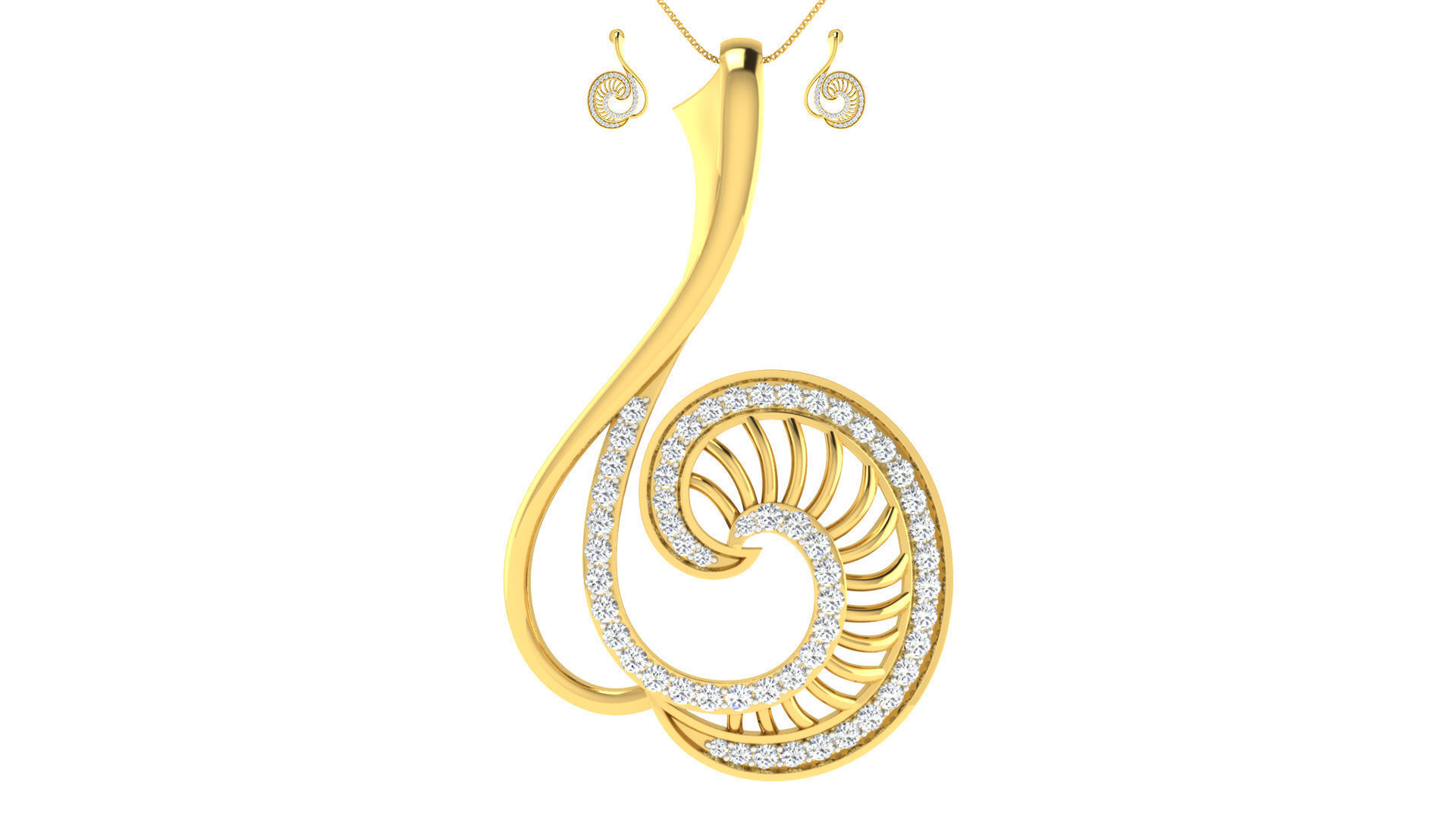 Luxury in Every Sparkle Ladies Diamond Pendant Sets 3D print model_20