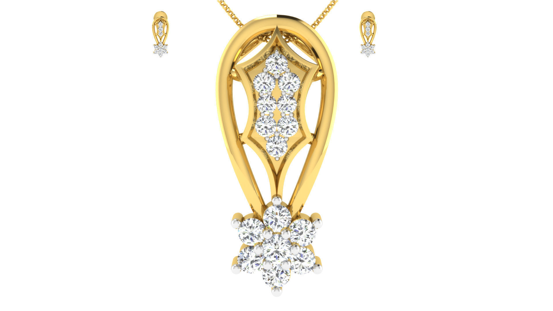 Luxury in Every Sparkle Ladies Diamond Pendant Sets 3D print model_23