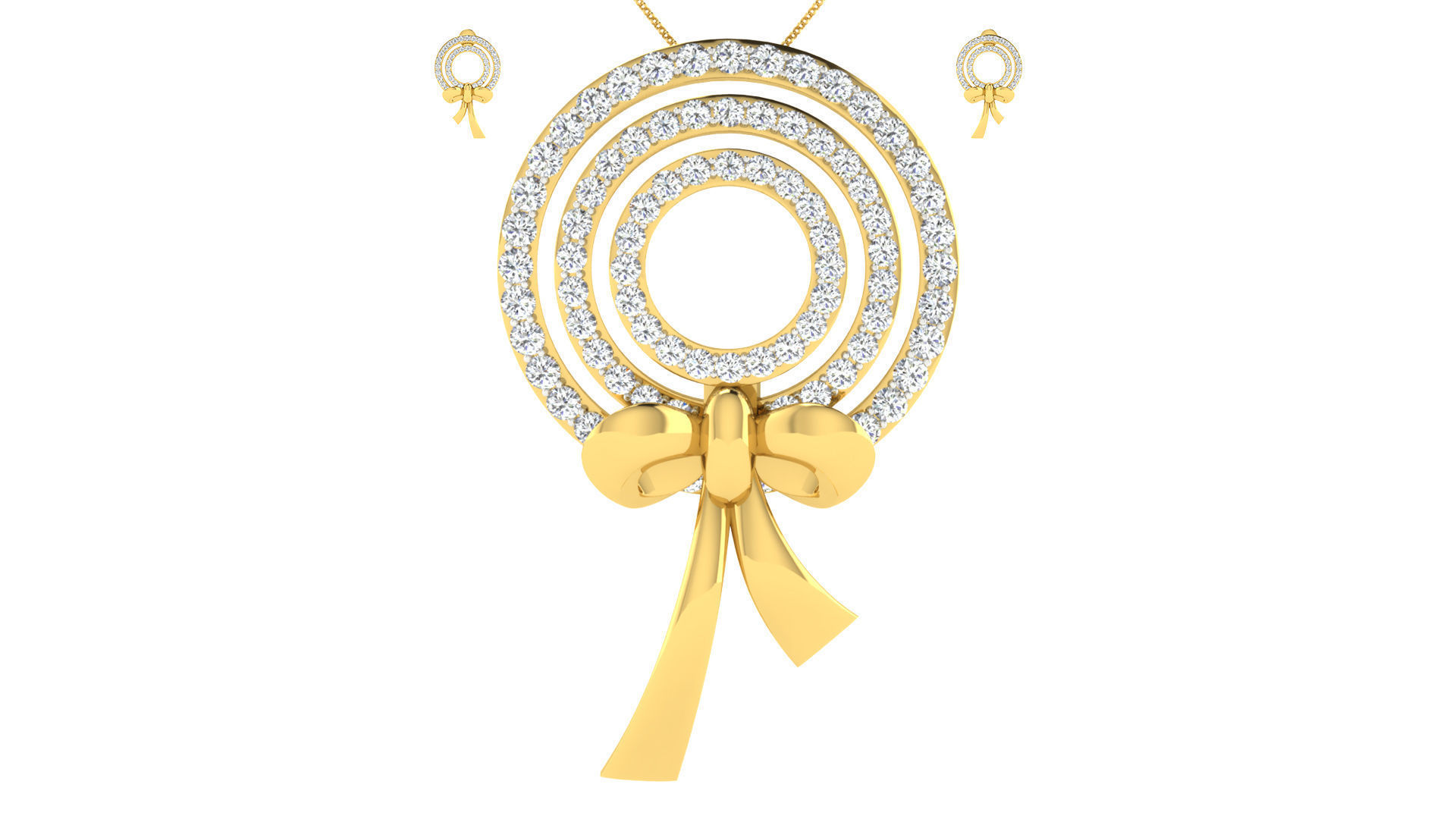 Luxury in Every Sparkle Ladies Diamond Pendant Sets 3D print model_85