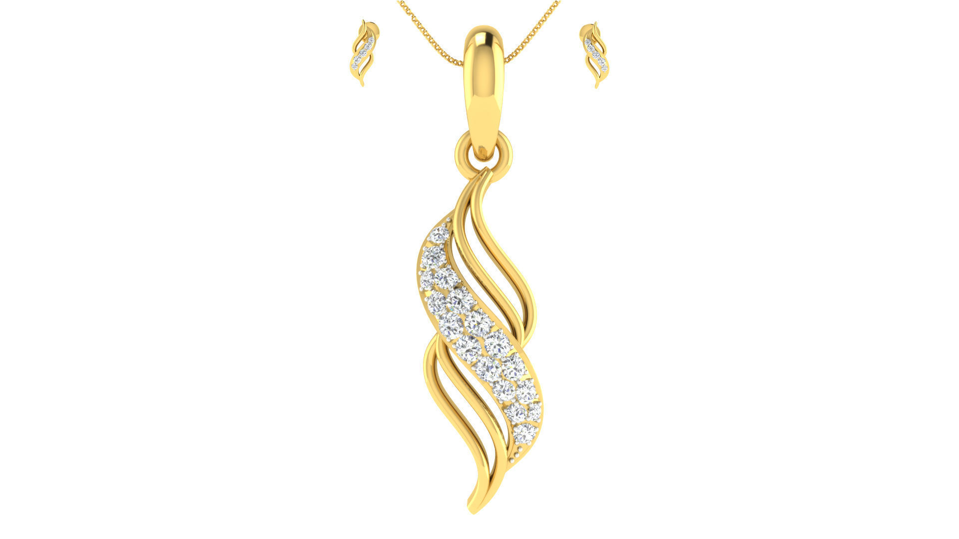 Luxury in Every Sparkle Ladies Diamond Pendant Sets 3D print model_22