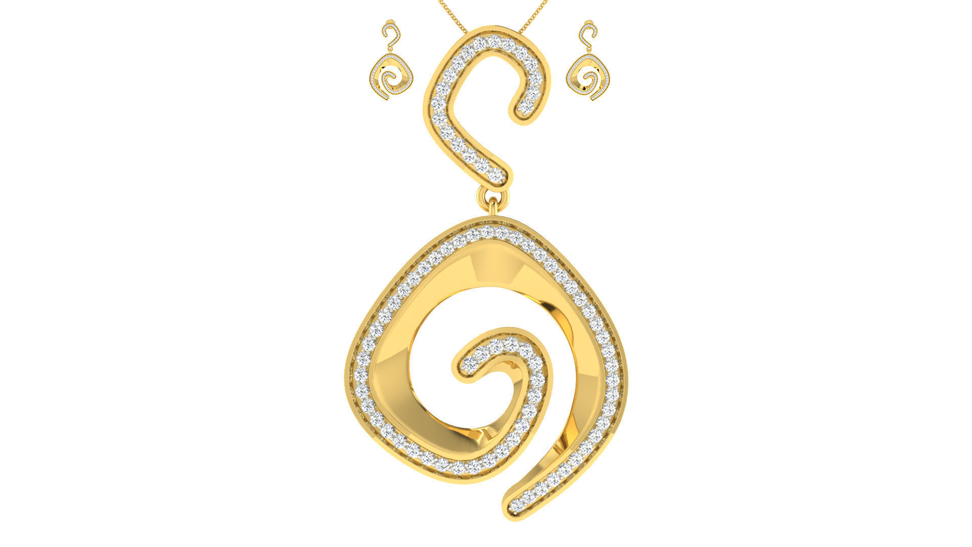 Luxury in Every Sparkle Ladies Diamond Pendant Sets 3D print model_33