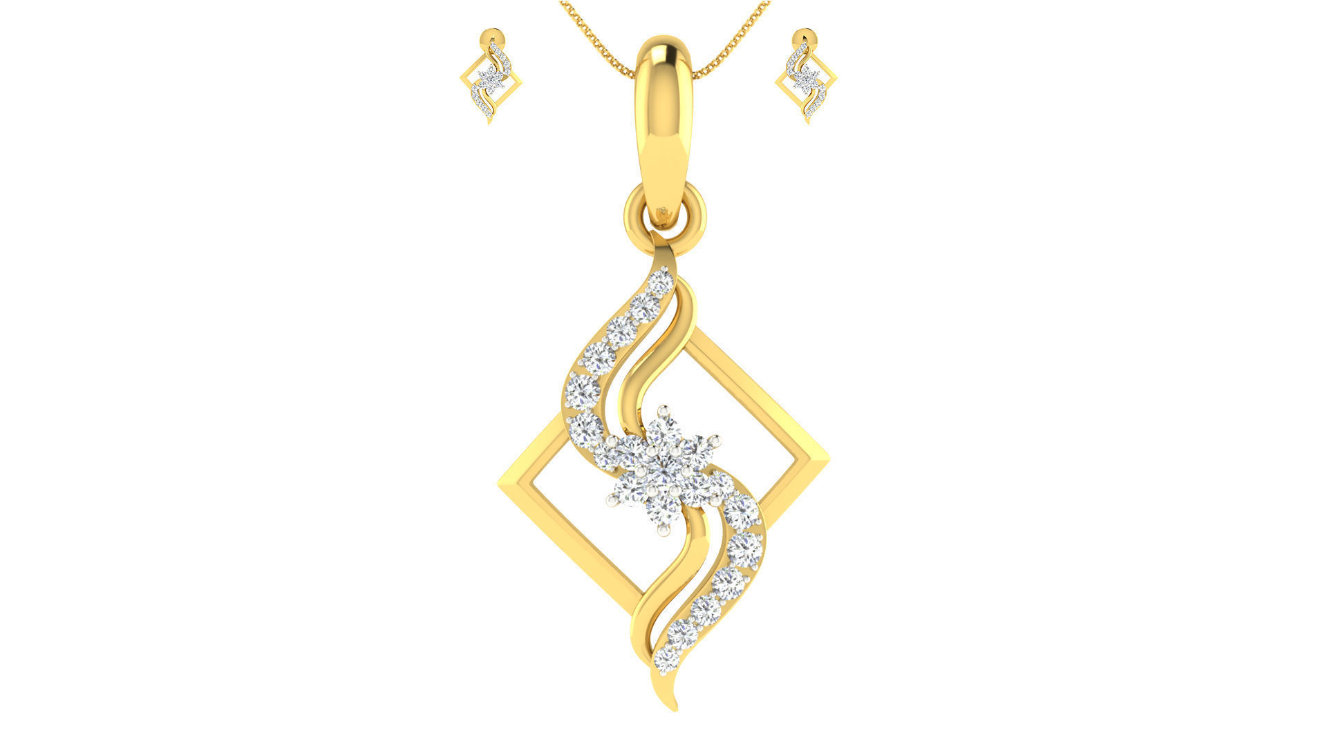 Luxury in Every Sparkle Ladies Diamond Pendant Sets 3D print model_26
