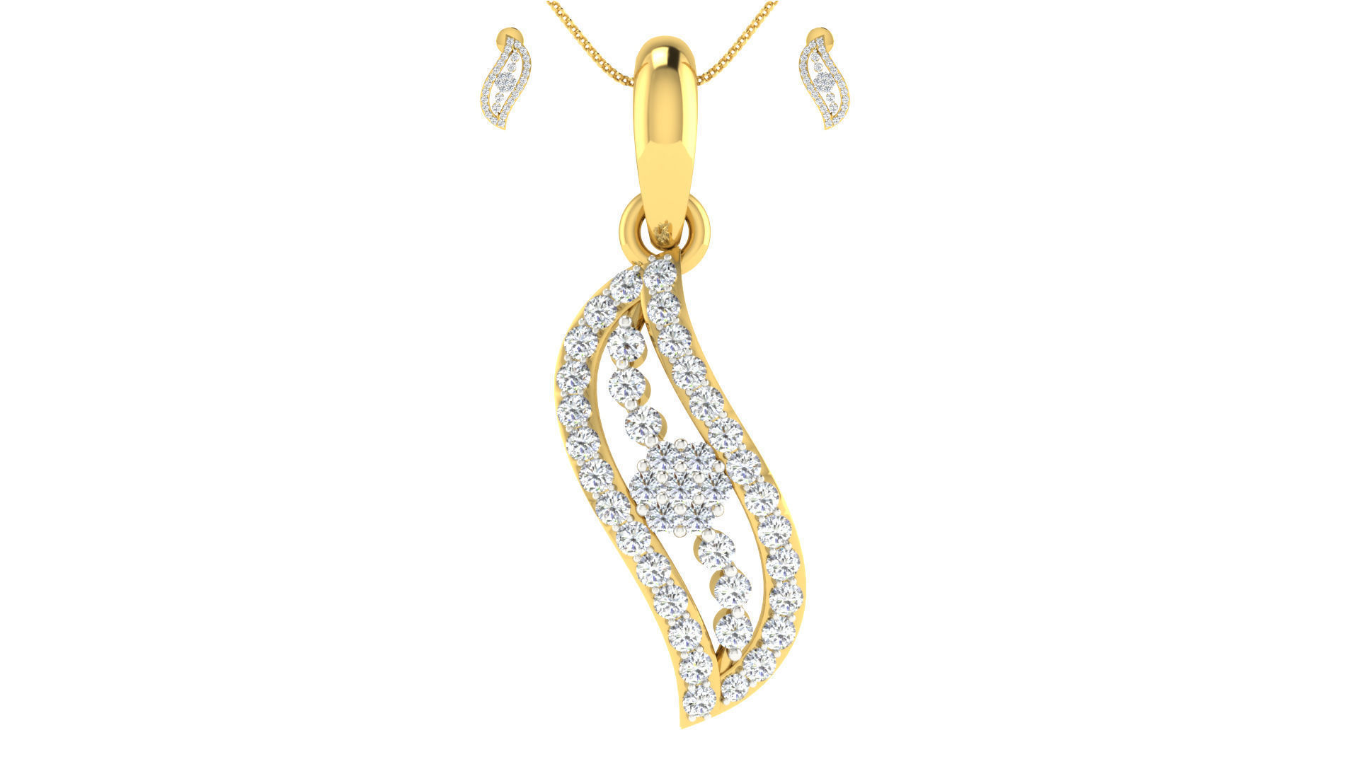 Luxury in Every Sparkle Ladies Diamond Pendant Sets 3D print model_41