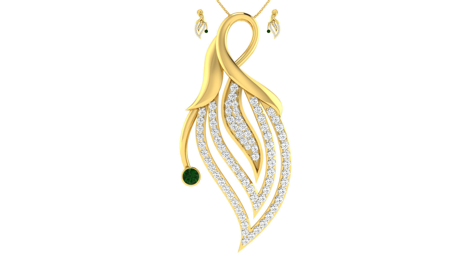 Luxury in Every Sparkle Ladies Diamond Pendant Sets 3D print model_42