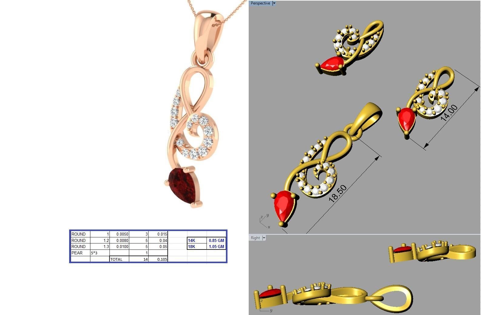 Luxury in Every Sparkle Ladies Diamond Pendant Sets 3D print model_7