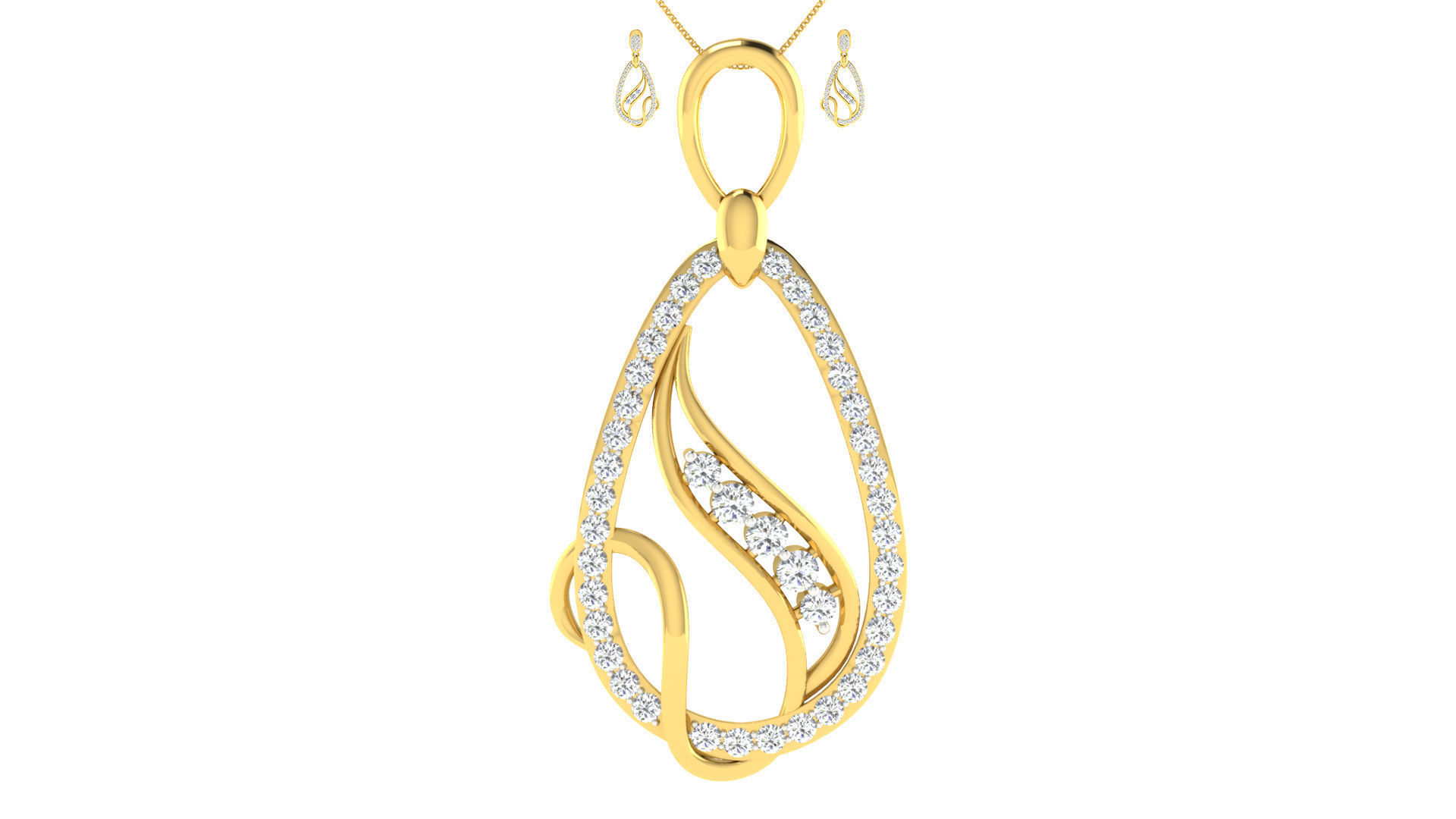 Luxury in Every Sparkle Ladies Diamond Pendant Sets 3D print model_19