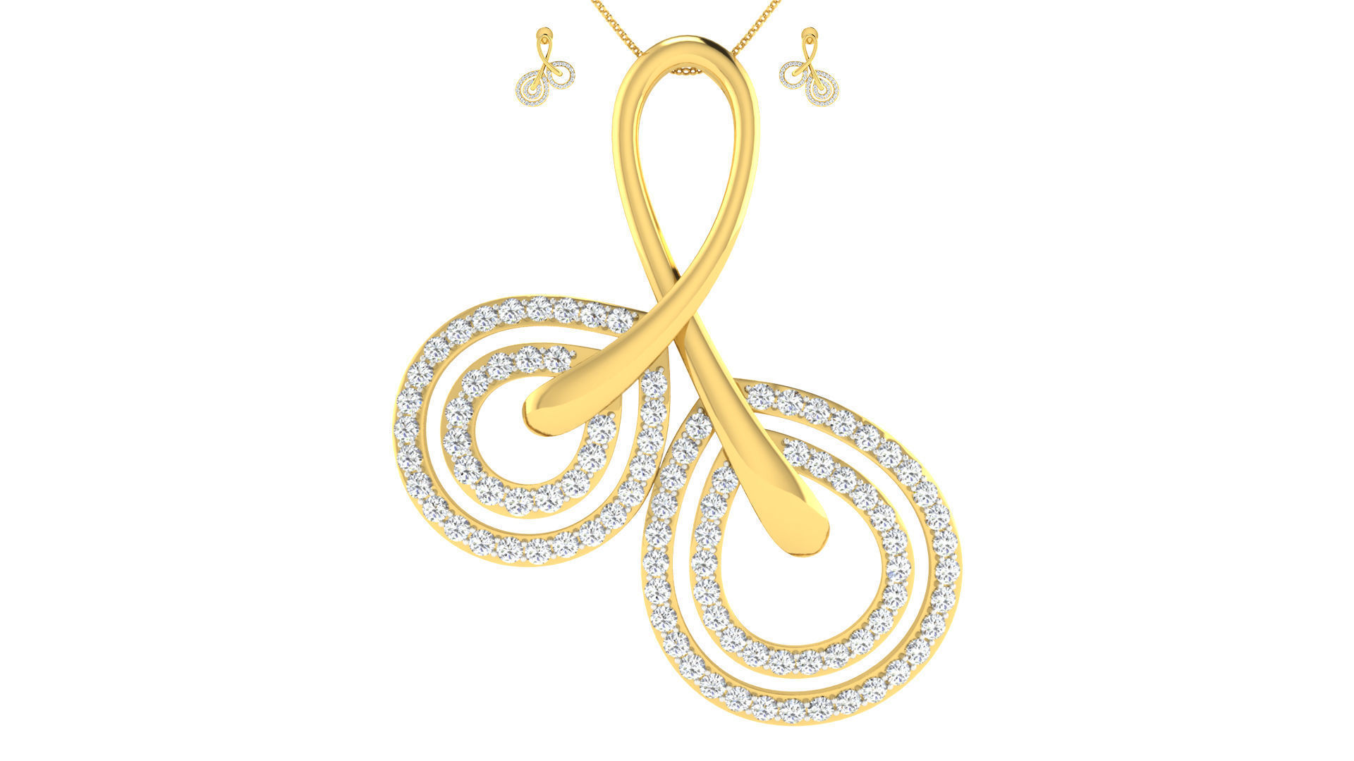 Luxury in Every Sparkle Ladies Diamond Pendant Sets 3D print model_67