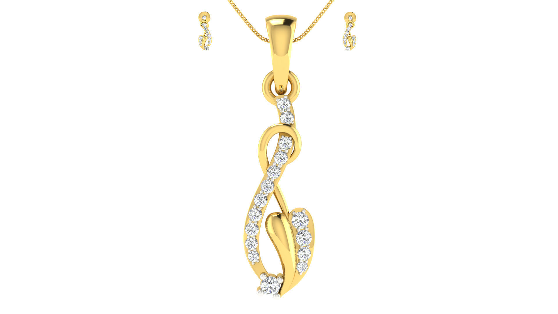 Luxury in Every Sparkle Ladies Diamond Pendant Sets 3D print model_6