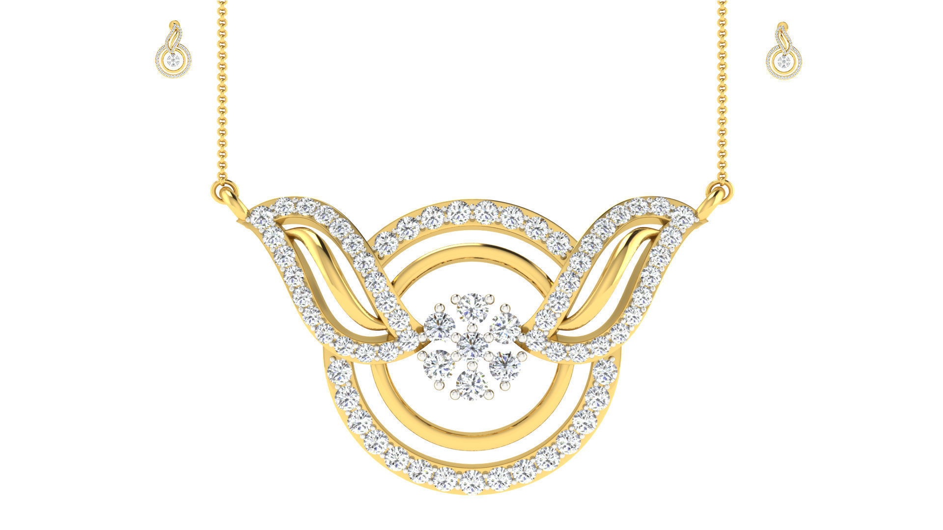 Luxury in Every Sparkle Ladies Diamond Pendant Sets 3D print model_51