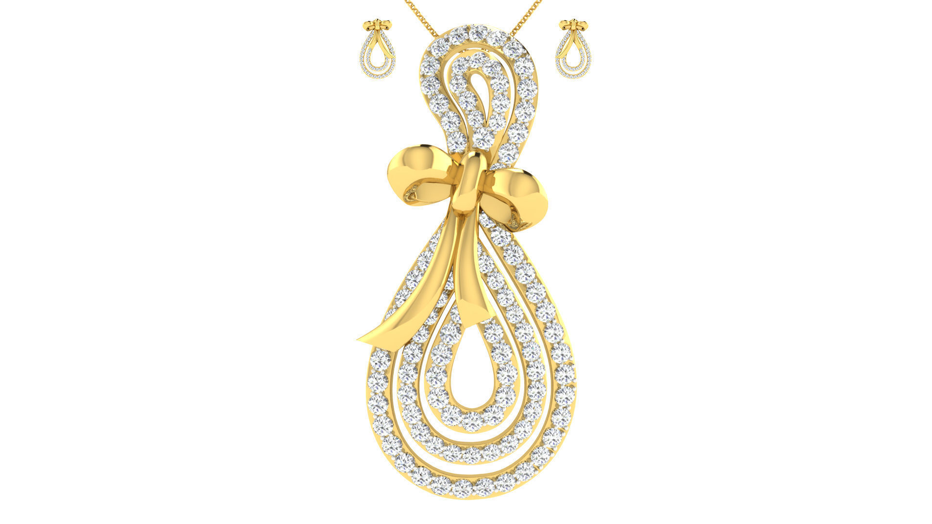 Luxury in Every Sparkle Ladies Diamond Pendant Sets 3D print model_69