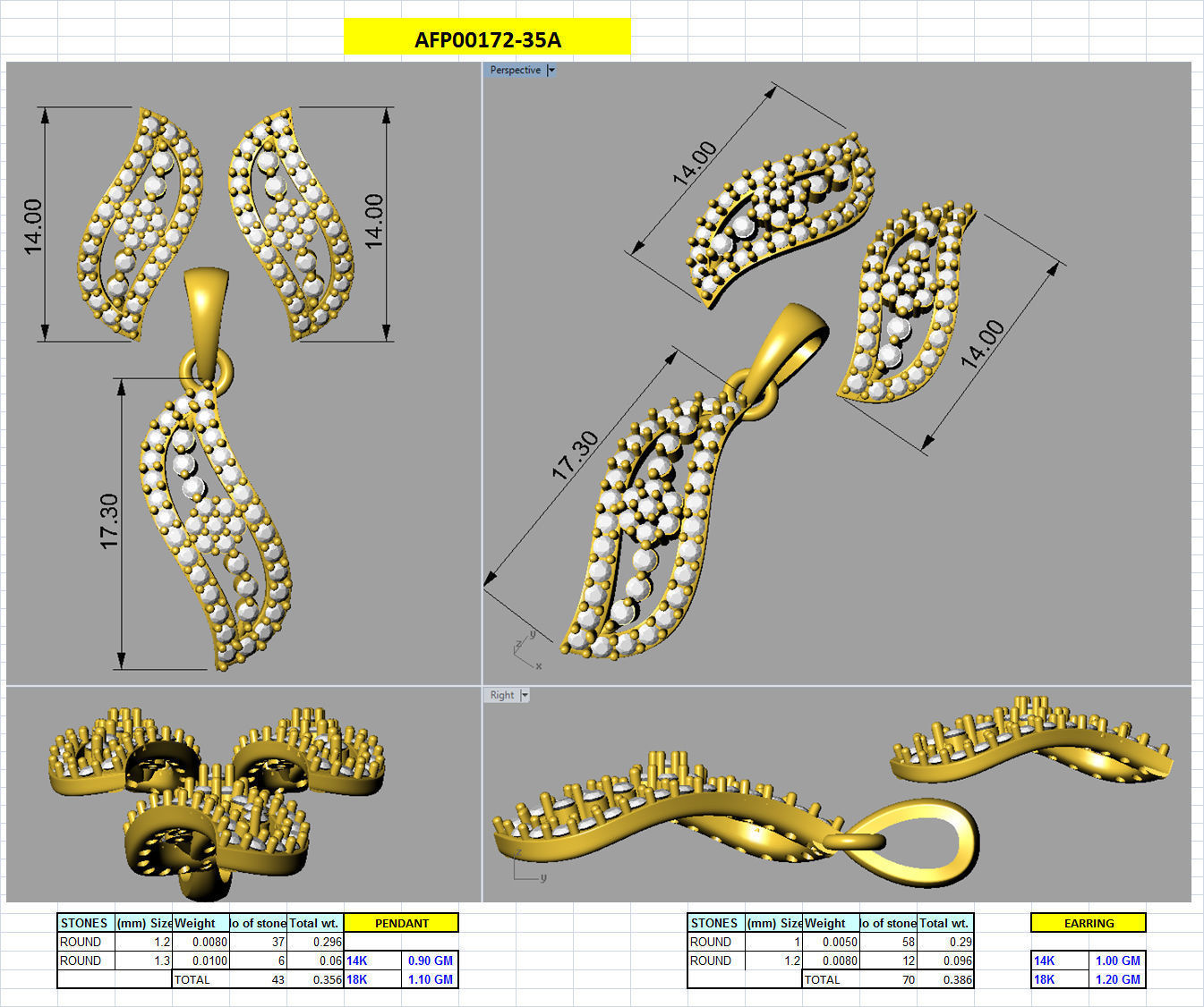 Luxury in Every Sparkle Ladies Diamond Pendant Sets 3D print model_91