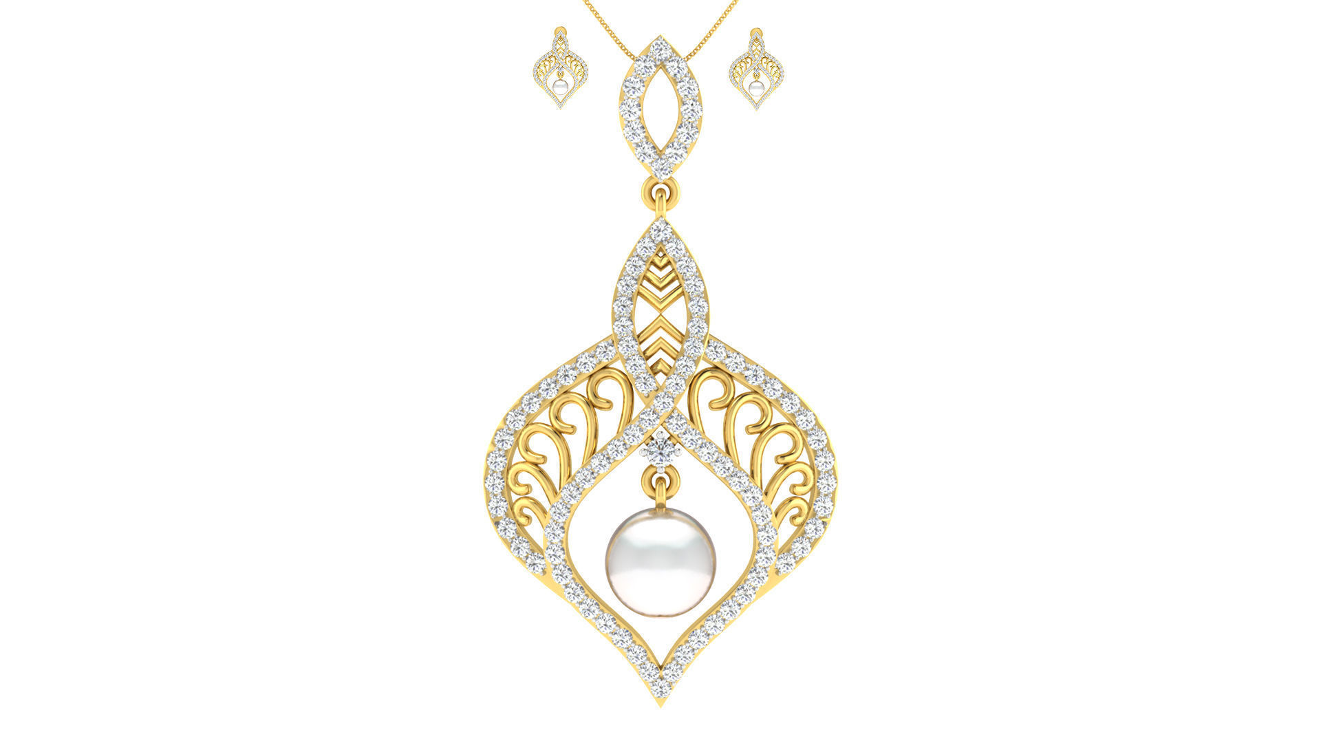 Luxury in Every Sparkle Ladies Diamond Pendant Sets 3D print model_30