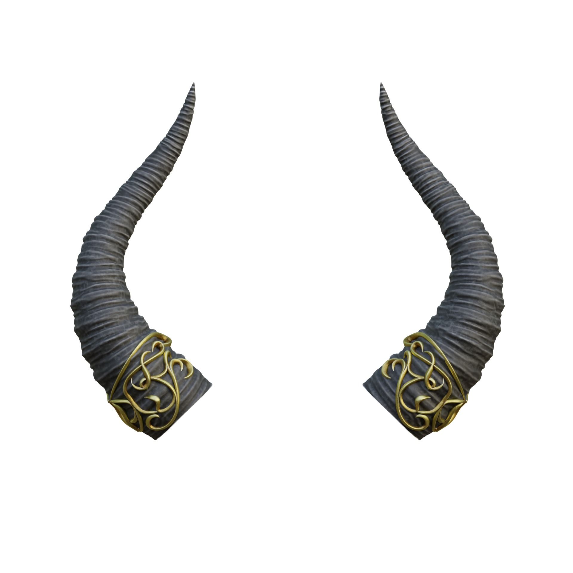 Fantasy Horns with Ornament Cosplay Set 3D print model_14