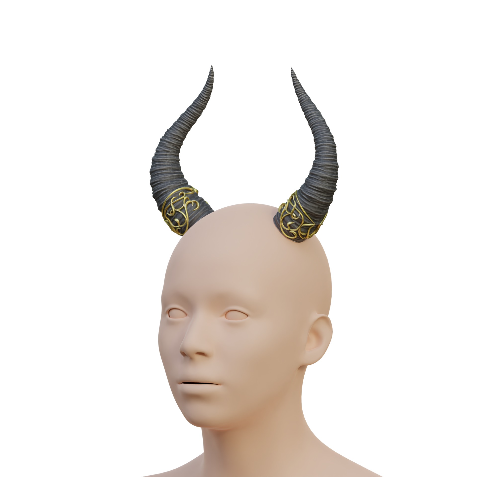Fantasy Horns with Ornament Cosplay Set 3D print model_13