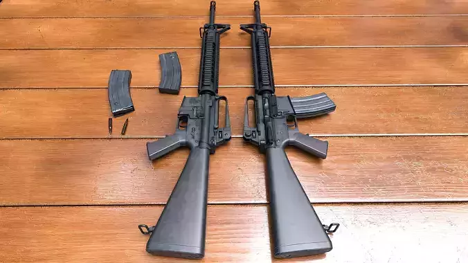 M16A3 rifle Low-poly 3D model