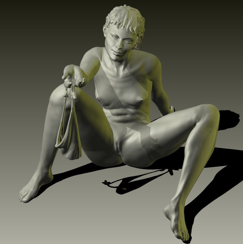 D wife realistic nude female figurine 3D print model_3