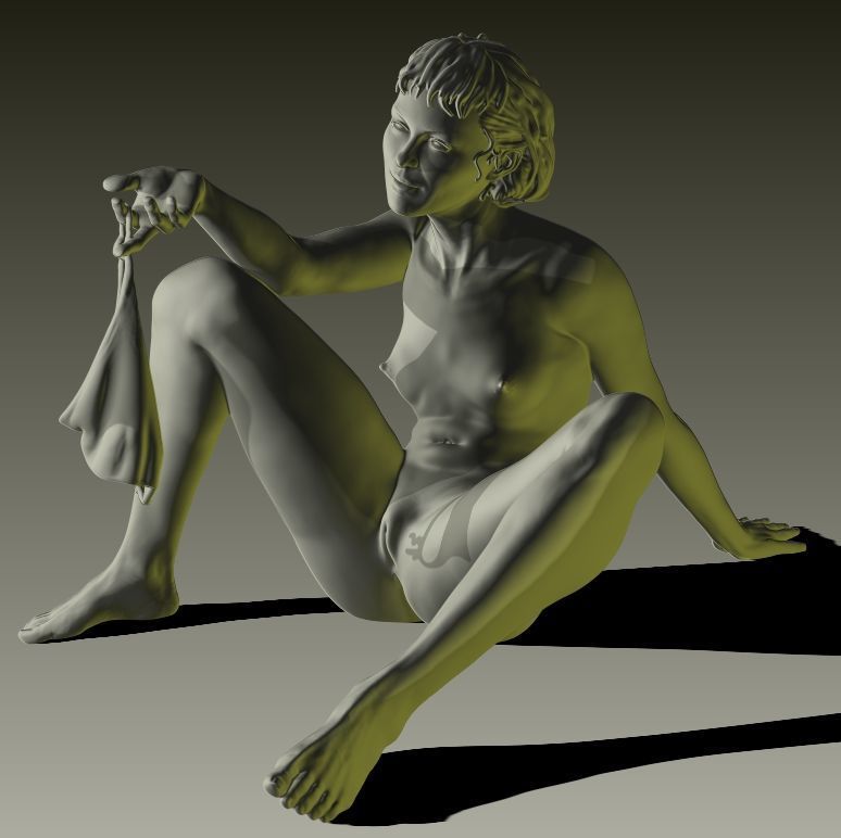 D wife realistic nude female figurine 3D print model_2