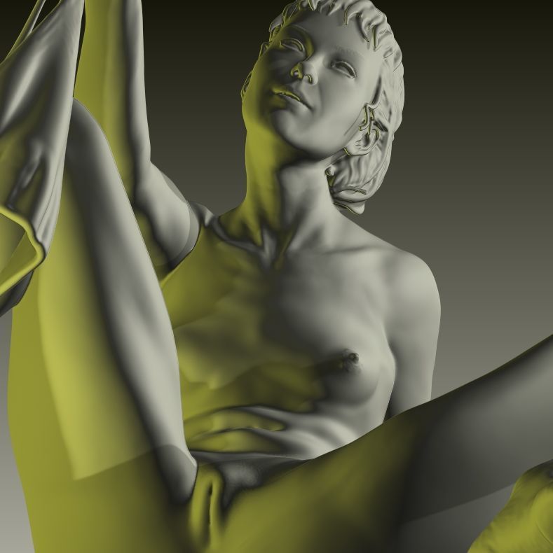 D wife realistic nude female figurine 3D print model_4