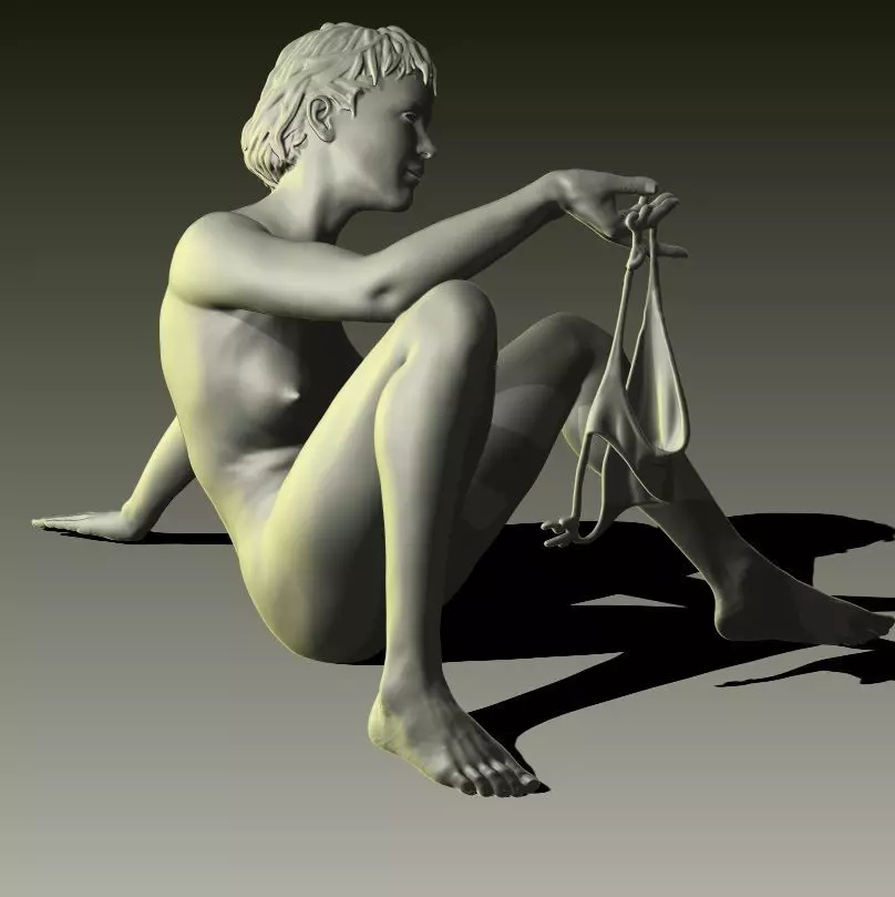 D wife realistic nude female figurine 3D print model_0