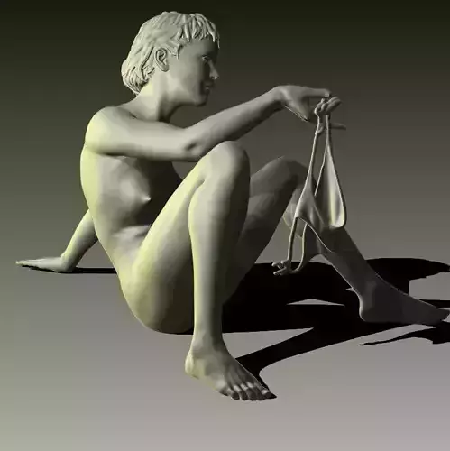 D wife realistic nude female figurine 3D print model