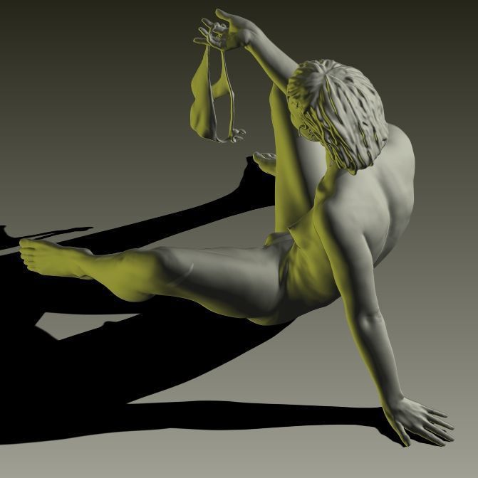 D wife realistic nude female figurine 3D print model_1