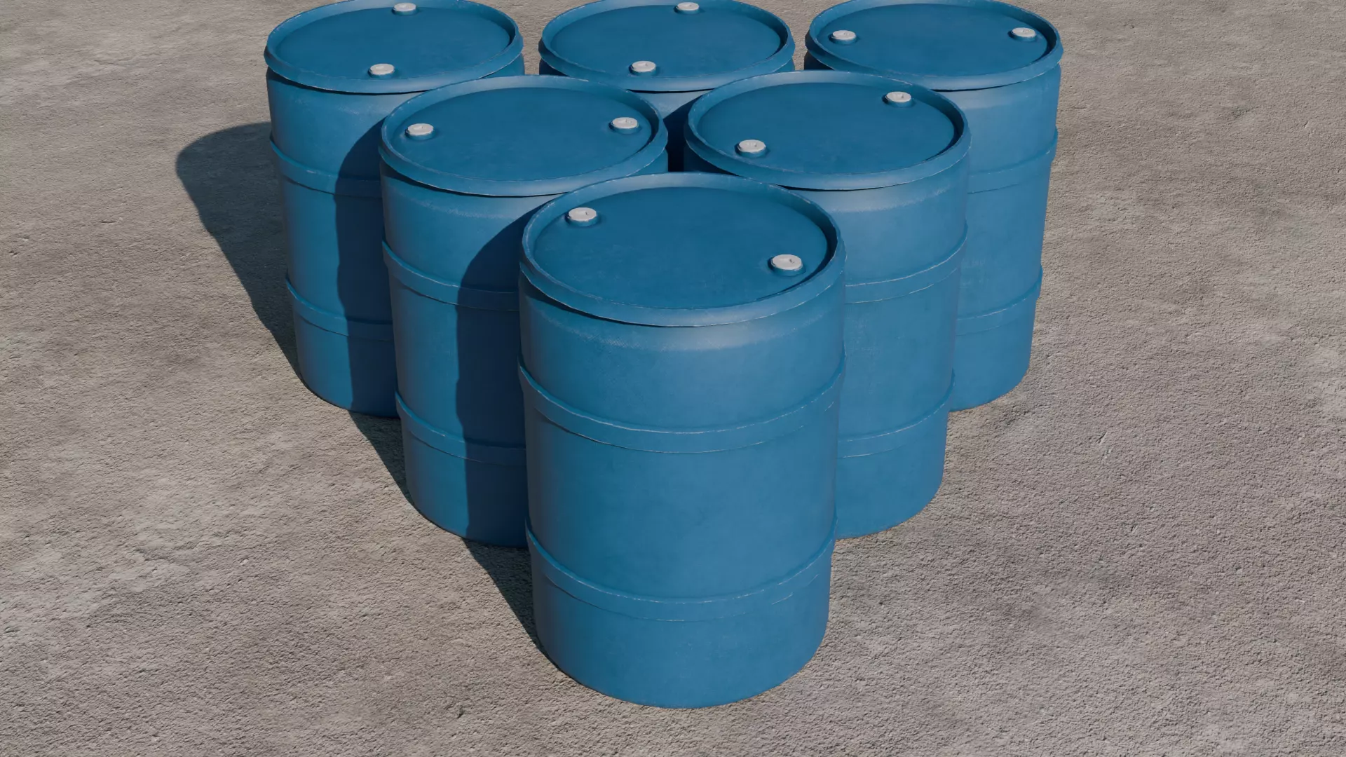 Plastic Barrel Low-poly 3D model_0