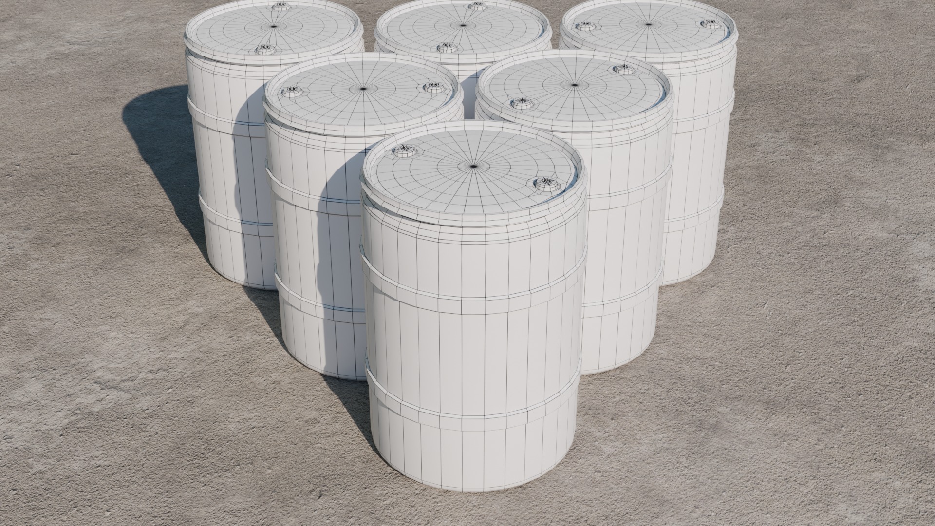 Plastic Barrel Low-poly 3D model_1