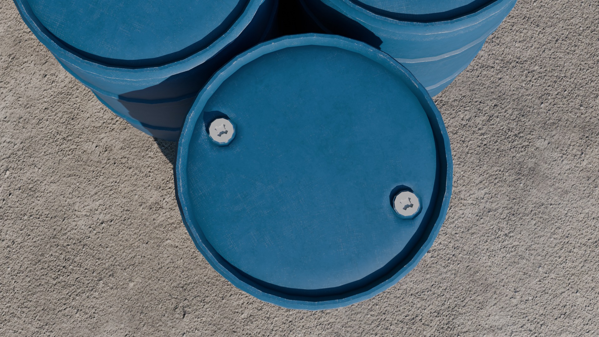 Plastic Barrel Low-poly 3D model_2