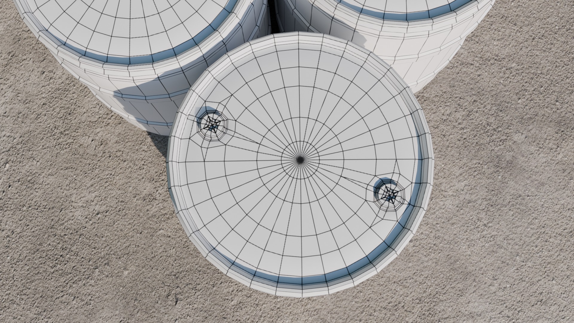 Plastic Barrel Low-poly 3D model_3