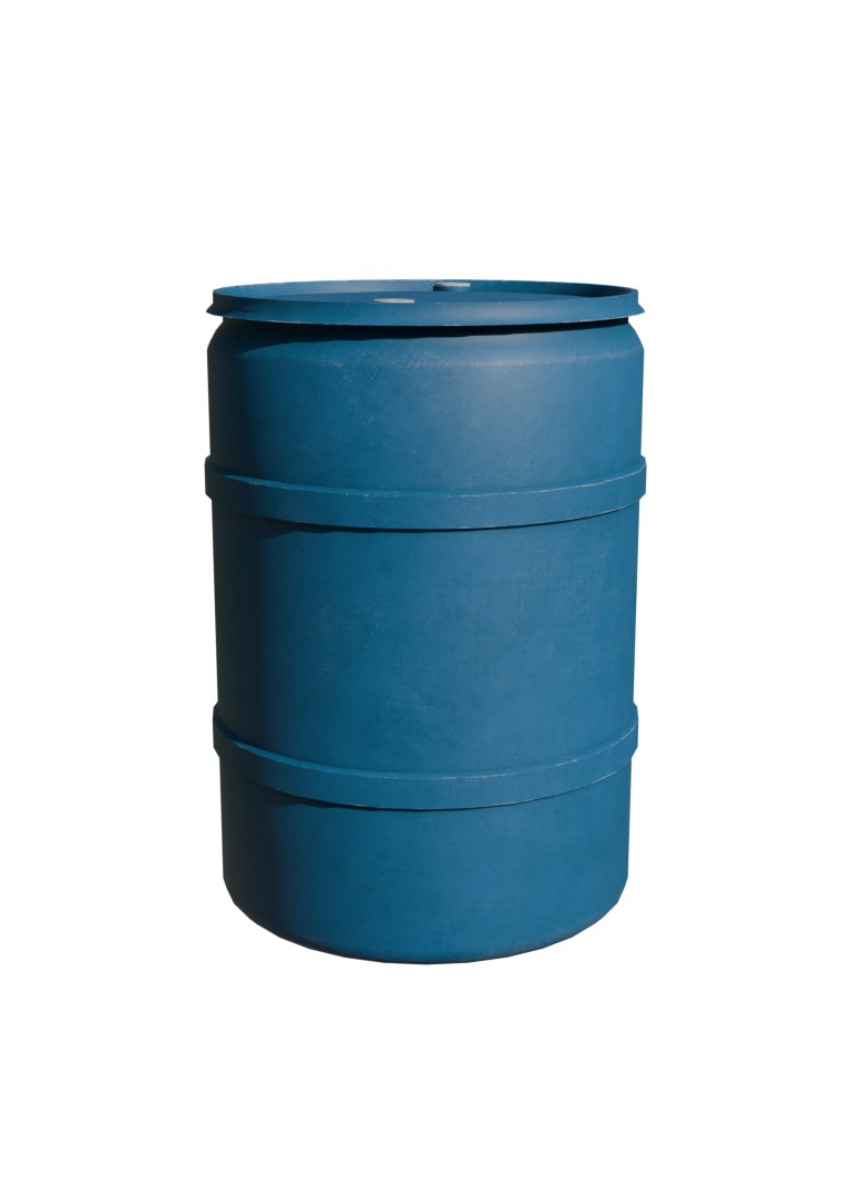 Plastic Barrel Low-poly 3D model_8
