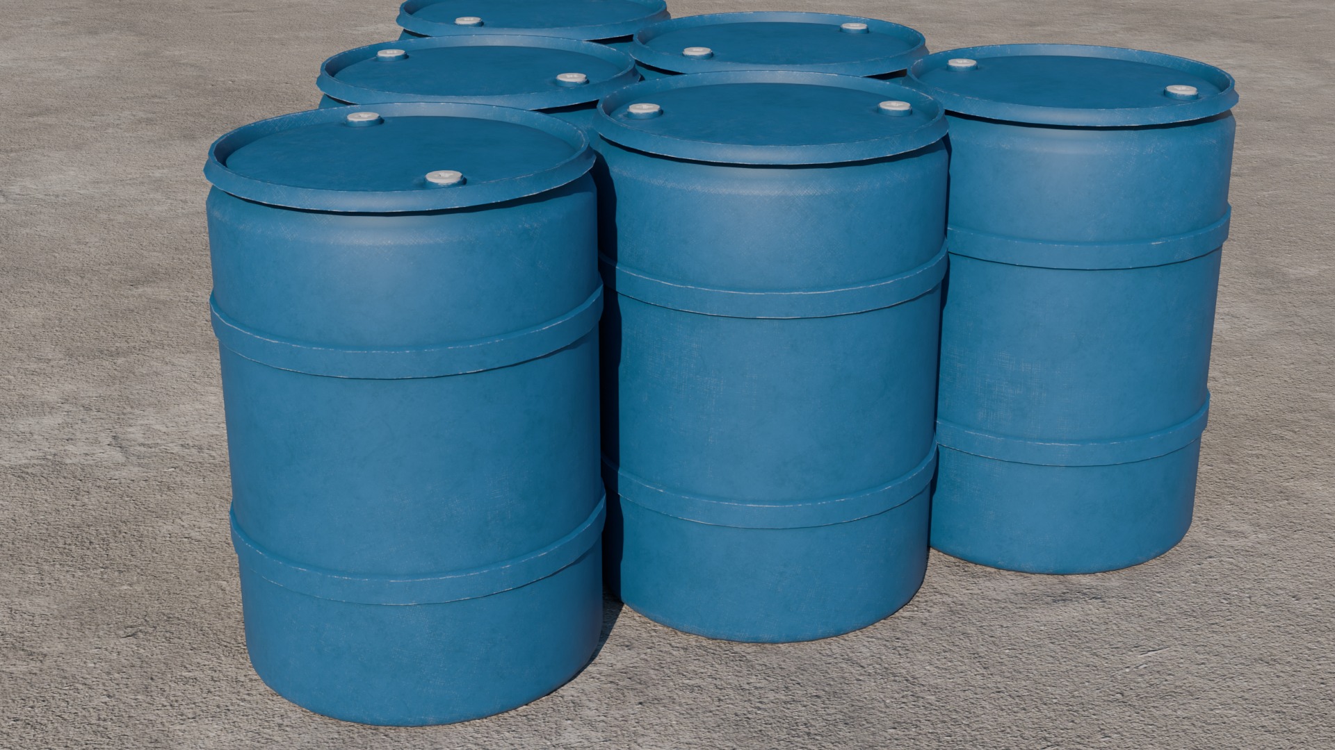 Plastic Barrel Low-poly 3D model_4