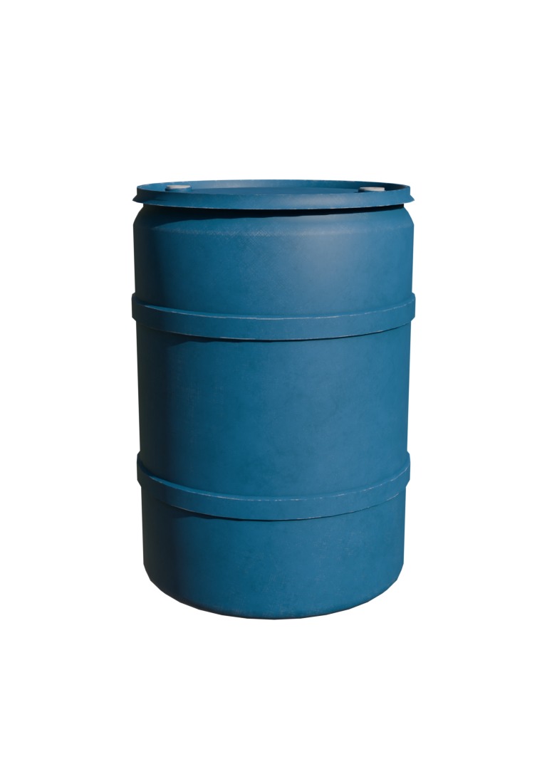 Plastic Barrel Low-poly 3D model_7